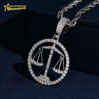Pendentif personnalisé en argent 925 serti de moissanite, testé au diamant, bijoux Moissanite Iced Out