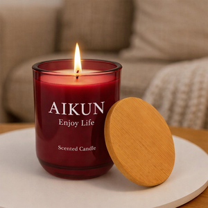 Vela Aromática AIKUN con Aroma Frutal, Vela Ecológica en Frasco de Vidrio, Vela Personalizada para Oficina, Spa, Meditación y Yoga - Product Image 4