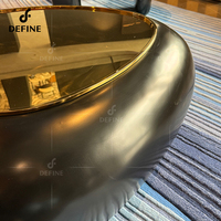 Conception personnalisée de qualité supérieure Dessus de table en métal de luxe multifonctionnel Table basse centrale à base de fibre de verre noire
