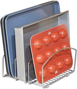 Organizzatore per Utensili da Forno Cromato 2026, <span class=keywords><strong>Porta</strong></span> <span class=keywords><strong>Teglie</strong></span> in Acciaio e Supporto per Taglieri - Product Image 5