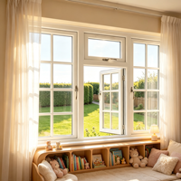 Ventana Abatible de Aluminio Blanco de Doble Acristalamiento de Alto Rendimiento para Desarrollo Inmobiliario, Suministro del Fabricante HUACAI