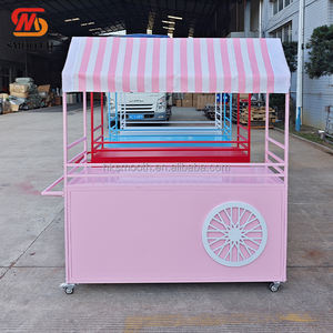 Carrito de Dulces Decorativo para Bodas y Cumpleaños, Carrito de Hierro Rojo para Exhibición de Pasteles con Ruedas Móviles, Carrito de Dulces Desmontable - Product Image 4