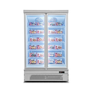 Congélateur frontal en verre de stockage frigorifique d'affichage de supermarché d'épicerie au détail - Product Image 1