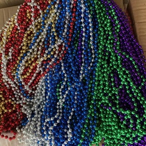 זול 7MM 32 "מתכתי לזרוק מרדי גרא חרוזים מגוון מסיבת MOT חרוזים שרשרת - Product Image 5