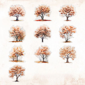 Paquete de Pegatinas de Papel PET con Diseños de Dibujos Animados, Escenas de las Cuatro Estaciones, 20 Pegatinas, 6 Diseños, Autoadhesivas para Cuadernos, Manualidades - Product Image 5