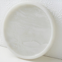 Plateau rond en marbre blanc, porte-savon en pierre naturelle, finition lisse brossée, plaque décorative pour hôtel, salle de bain, maison
