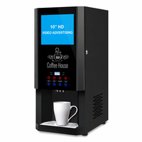 Commerciële 8-knops slimme touch automatische instantkoffie-automaat met warm- en koudwaterdispenser, 3 smaken voor kantoor