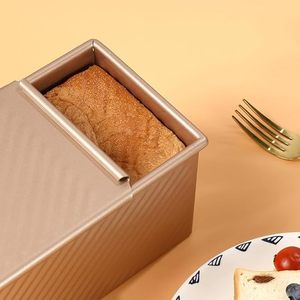 Molde para Pan Antiadherente de Acero al Carbono Corrugado con Tapa, Tipo <span class=keywords><strong>Pullman</strong></span>, para Hornear Pan y Tostadas - Product Image 4