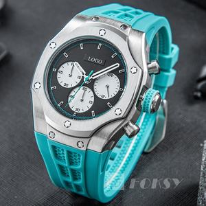 カスタムメンズウォッチMontres De Luxeファッション日本クォーツクロノグラフリストウォッチロゴ付きステンレススチールケースラグジュアリーウォッチ - Product Image 5