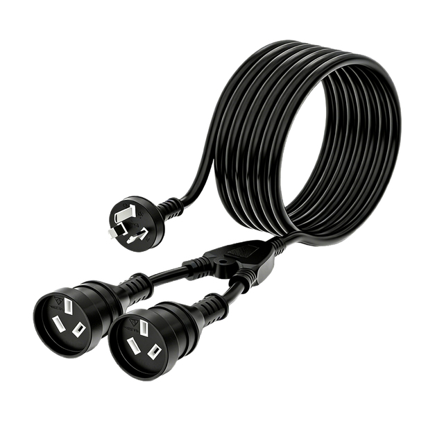 SAA Approved AU 3 Pin Y Splitter Power Cord Dual Outlet Extension Connection Cable Model 48 China/GUA