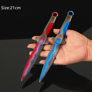Coltello VCT LOCK Valorant Luminoso al Buio Rosso Blu Bicolore con Incisione Ondulata per Collezione e Regalo - Product Image 1