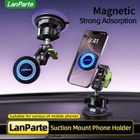 Support de téléphone portable flexible en métal avec ventouse, support magnétique pour tableau de bord de voiture, pare-brise, compatible avec les coques magnétiques