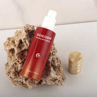 OEM personnalisé 30ml fond de teint plat rouge bouteille pompe en verre forme de cylindre vide pour emballage de crème de soin de la peau modèle 30g