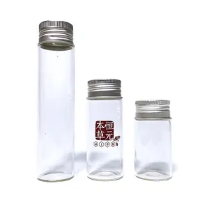 Großhandel Kontrollflasche 30 mm goldene Lotusflasche, getrocknete Dendrobium-Verpackungsflasche, Goji-Beere-Verpackung Glasflasche mit Alu