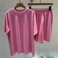 Kaos Katun Rajut Lengan Pendek Gaya Kasual Manis-Keren Musim Panas 2026 Kerah Mandarin Wanita Fashionable dan Awet
