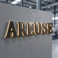 Enseignes lumineuses 3D LED personnalisées pour extérieur, lettres en relief rétroéclairées, montées au mur, pour devantures de magasins et enseignes commerciales