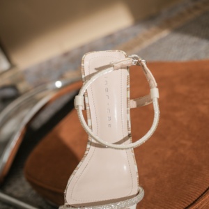 Chaussures d'hiver respirantes en dentelle à enfiler, bout carré, pour femme, style gladiateur, en satin, avec strass, légères, pour l'extérieur, toutes occasions - Product Image 5