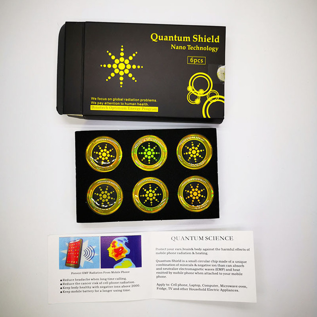 2025 Quantum Shield Gold Round Household Appliance Stickers Phone Computer Radiation Protection Box of 6