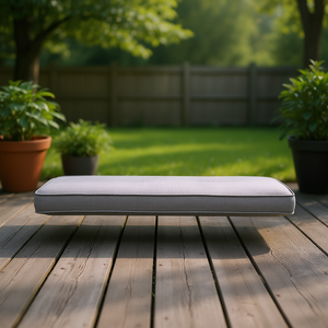 Cojín para Banco de Jardín, Gris, Tela Oxford 100% Poliéster, Resistente al Agua, Rectangular, para Todas las Estaciones - Product Image 2