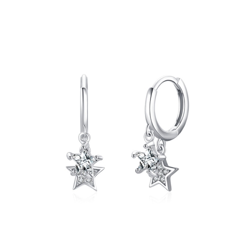 925 Sterling Silver Zircon Star Earrings main image 0