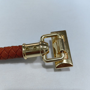 Rattan <b>Basket</b> With Brass Handle 25Cm Light <b>Gold</b> Rectangle Shape For Bags And Gift Boxes - Product Image 3