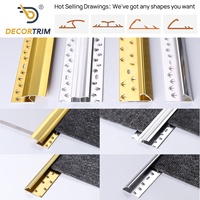 Profilé de bordure en céramique DECORTRIM en alliage d'aluminium/acier inoxydable pour carrelage/tapis/sol/profilé d'escalier/coin mural