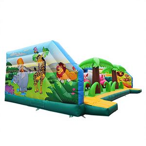 WINSUN Jeu de saut Hippopotame, parcours d'obstacles gonflable en PVC, sans plomb, ignifuge et étanche, capacité maximale 200 kg - Product Image 1