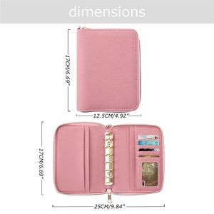 义和新款畅销书4色A7卵石皮革Zippy经济型活页夹钱包，带腕带，可作为环形活页夹包 - Product Image 4