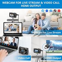 Kamera DSLR Digital Jingying Profesional 3 Inci Layar IPS Berputar Fokus Otomatis 48MP 4K