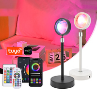 Lampe de projection LED intelligente Tuya, lumière du coucher de soleil, lampe de projection LED arc-en-ciel, lampe de chevet pour la maison, lampe de projection RGB avec télécommande