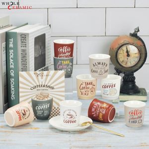 Juego de Tazas de Espresso de Cerámica de 80 ml <span class=keywords><strong>con</strong></span> <span class=keywords><strong>Frases</strong></span> Divertidas - Taza de Café Vintage <span class=keywords><strong>con</strong></span> Caja de Regalo para Amantes del Café, Uso en Cafeterías y por la Mañana - Product Image 2