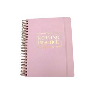 Carnet A5 personnalisé avec impression dorée, couverture en plastique PU et carton, reliure spirale, style mini spirale, cadeau dans un emballage boîte - Product Image 1