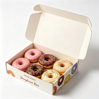 Boîtes à donuts imprimées sur mesure, emballages en papier de qualité alimentaire pour boulangerie et desserts
