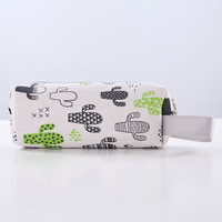 Trousse à crayons en toile à grille noire de dessin animé Cactus feuille avocat sac à crayons pour garçon fille ours polaire boîte à crayons papeterie fournitures scolaires