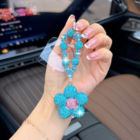 Gantungan Kunci Tas Berhias Kristal Bunga Rhinestone Fashion