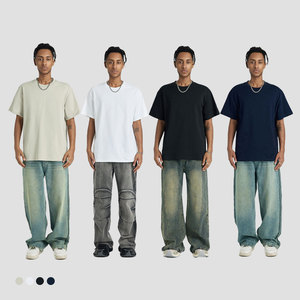 Personalizada unisex de alta calidad 100 algodón más tamaño camiseta personalizar logotipo impreso hombres liso o-cuello camiseta personalizada camiseta - Product Image 3