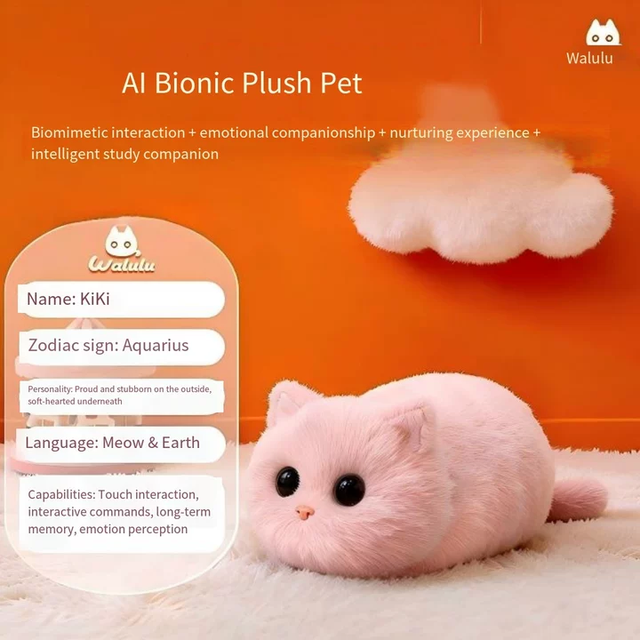 WALULU cat Ai Companion Robot Smart  Electronic Pet Voice Chat Elderly Family Emotional Accompany Early Education Puzzle Toy