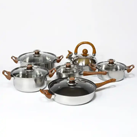 Ensemble de 12 ustensiles de cuisine en acier inoxydable, casseroles et poêles antiadhésives avec base en aluminium, pour la cuisine à domicile