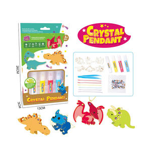 教育用DIYアートキットダイヤモンドペインティングステッカーキーホルダー恐竜ペンダントおもちゃ子供用DIYクラフトキット - Product Image 1