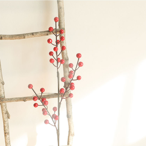 Cành quả giả Holly đỏ trang trí, nhân tạo, dùng cho trang trí nhà cửa dịp Tết và Giáng sinh, dùng được quanh năm - Product Image 3