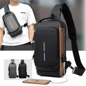 Moda acolchoado crossbody bag esporte mochila pequena crossbody mini sling bag peito bag para homens