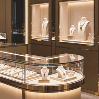 Comptoir de présentation de bijoux de luxe sur mesure, vitrine en verre, conception d'armoire de présentation pour bijouteries en or sur mesure, dépôt requis