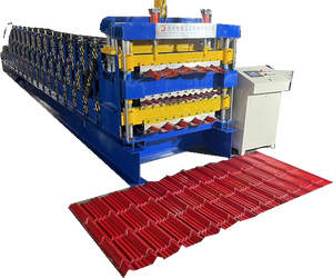 เครื่องขึ้นรูปลอนหลังคาแบบม้วน แอฟริกาใต้ ชุบสังกะสี สามชั้น รุ่น IBR 686/925 แผ่นหลังคาโลหะ หน้าจอสัมผัส 15 เมตร/นาที - Product Image 3