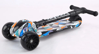 Trottinette électrique lumineuse de haute qualité de couleur rose avec siège pour enfants, cadeau de Noël pour enfants - Trottinette à trois roues