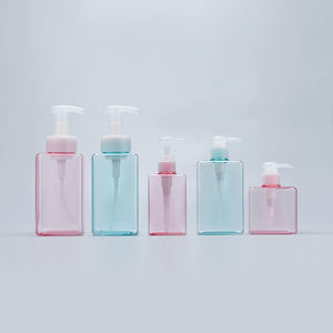 250ml 450ml 650ml PETG carré shampooing mousse bouteille blanc ambre <span class=keywords><strong>bleu</strong></span> vert avec pompe pulvérisateur bouchon pour nettoyant - Product Image 6