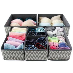 Amazon Hot Foldable Storage Drawer boxes, Fabric 4 Drawer Dividers Drawer Organizers