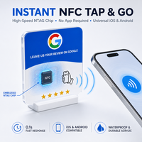 Kartu NFC Ulasan Google Kustom, Gantungan Kunci Media Sosial, Kartu Kontrol Akses NTAG213, Tempat Kartu NFC Ulasan Google