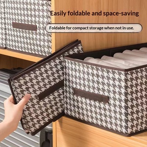 Organiseurs de placard pliables, boîte de rangement classique pour le rangement des vêtements dans la garde-robe - T-shirts, pantalons, pulls, jeans, organiseur de tiroirs - Product Image 2