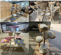 Tour griffoir pour chat en bois, colorée, luxueuse et de grande taille, avec des éléments en peluche premium et en sisal