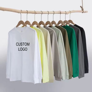 Camiseta Deportiva Lisa con Logotipo Personalizado, Camiseta de Algodón Grueso Unisex de Gran Tamaño con Estampado para Hombre - Product Image 1